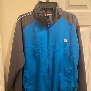 Wilson VTG Men's Size Medium Blue & Black Long Sleeves Full Zip Up fitted Jacket